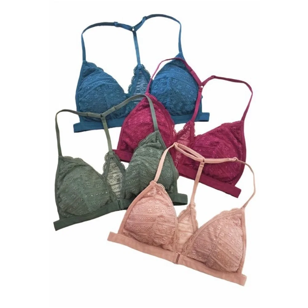 Floral Lace Removable Padding Racerback Bralette - Picture 6 of 6